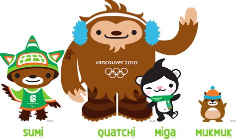 Vancouver 2010 winter olympics team mascot icons
